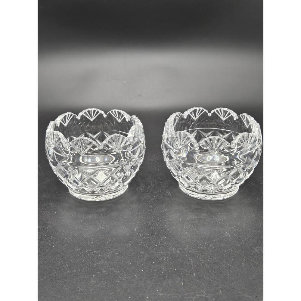 Set Of 2 SHANNON CRYSTAL Designs Of Ireland Votive Tealight Candle Holders